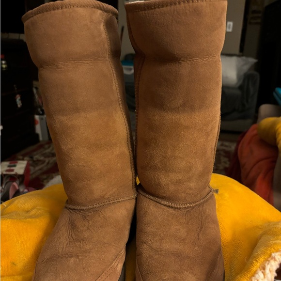 UGG: ULTRA TALL "REVIVAL" Chestnut Suede Boots - Picture 2 of 6